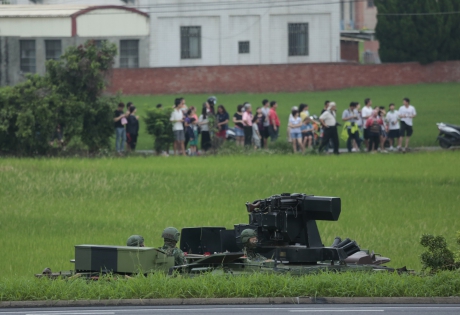  CHANG-HUA-TAIWAN - 28/05/2019.Taiwan Air Force during a anti-invasion drill on hight-way road in Chang-Hua. The live firing was part of annual exercices designed to prove the military's capabilities to repel any Chinese attack. China and Taiwan split during a civil war in 1949, but China claims Taiwan island as its territory.(Photo by Patrick Aventurier/Sipa)