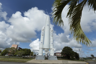  KOUROU, FRENCH GUIANA - NOVEMBER 26: The Guyane European Spaceport.With the 250 launch of Ariane launcher family, this year 2020 Arianespace celebrates its 40th anniversary, on November 26, 2019 in Kourou, French Guiana. Since 1980 the company Arianespace conducting a combined total of 318 launches with 688 spacecraft passengers for more than 100 customers, performed by 250 Ariane launchers and new Vega, Soyuz. Ariane launcher family 1,2,3,4,5 versions in service from European Spaceport in French Guiana since 24/12/1979. The future will be ensured with the upcoming Ariane 6.(Photo by Patrick Aventurier/Getty Images)