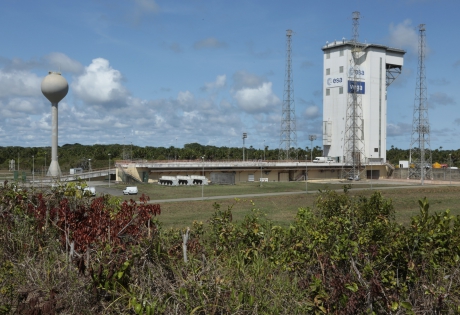  KOUROU, FRENCH GUIANA - NOVEMBER 26:The first launch pad of Ariane 1 in 1979 now is Vega launch pad at the Guyane European Spaceport.With the 250 launch of Ariane launcher family, this year 2020 Arianespace celebrates its 40th anniversary, on November 26, 2019 in Kourou, French Guiana. Since 1980 the company Arianespace conducting a combined total of 318 launches with 688 spacecraft passengers for more than 100 customers, performed by 250 Ariane launchers and new Vega, Soyuz. Ariane launcher family 1,2,3,4,5 versions in service from European Spaceport in French Guiana since 24/12/1979. The future will be ensured with the upcoming Ariane 6.(Photo by Patrick Aventurier/Getty Images)