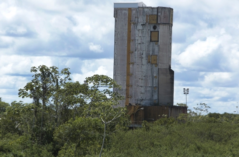  KOUROU, FRENCH GUIANA - NOVEMBER 26:The old launch pad of Ariane 4 at the Guyane European Spaceport.With the 250 launch of Ariane launcher family, this year 2020 Arianespace celebrates its 40th anniversary, on November 26, 2019 in Kourou, French Guiana. Since 1980 the company Arianespace conducting a combined total of 318 launches with 688 spacecraft passengers for more than 100 customers, performed by 250 Ariane launchers and new Vega, Soyuz. Ariane launcher family 1,2,3,4,5 versions in service from European Spaceport in French Guiana since 24/12/1979. The future will be ensured with the upcoming Ariane 6.(Photo by Patrick Aventurier/Getty Images)