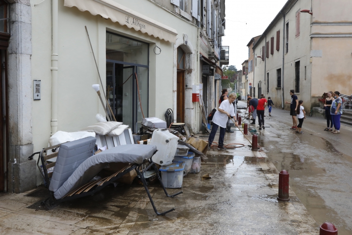  Anduze, France.20/09/2020.Anduze and the Cevennes were affected all day Saturday by violent thunderstorms and rainfall, causing flash floods and flooding. Two persons are missing in the Gard. (Photo by  Patrick Aventurier/Abacapress )