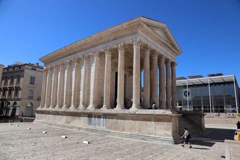  LA MAISON CARREE THE ROMAN TEMPLE BUILT AT THE BEGINNING OF THE 1ST CENTURY WAS THE NEW HISTORIC MONUMENT LISTED AS A UNESCO WORLD HERITAGE SITE IN SEPTEMBER 2023.On September 19, 2023 in Nimes, France.Photo by Patrick Aventurier/Abacapress.