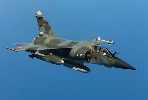  ISTRES, FRANCE - APRIL 09:  French Mirage F-1 figther jet over Libyan coast during the air operation "Harmattan", the non-fly zone operations in the critical region on Benghazi in accordance with the United Nations.on April 9, 2011 in Istres, France.  (Photo by Patrick Aventurier/Getty Images)