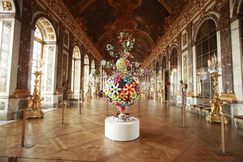  VERSAILLES-FRANCE-9september2010 : The japaneseTakashi Murakami exhibition at the chateau de Versailles.The first major retrospective in France , in 15 rooms of the chateau and in the garden,Murakami present 22 major works, of which 11 have been created exclusively for this exhibition(Photo by Patrick Aventurier/Getty Images)  Flower Matango