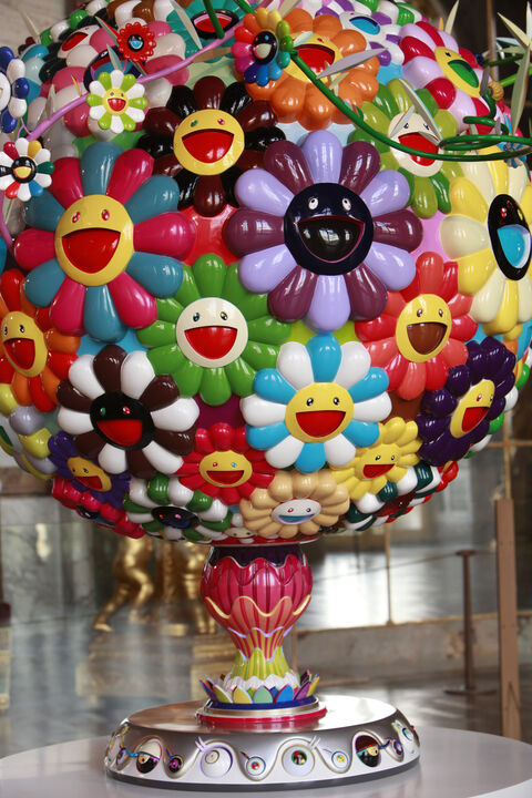  VERSAILLES-FRANCE-9september2010 : The japaneseTakashi Murakami exhibition at the chateau de Versailles.The first major retrospective in France , in 15 rooms of the chateau and in the garden,Murakami present 22 major works, of which 11 have been created exclusively for this exhibition(Photo by Patrick Aventurier/Getty Images)  Flower Matango
