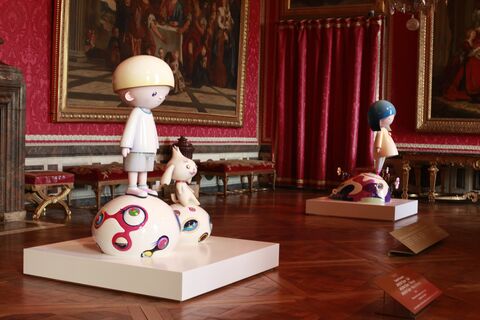  VERSAILLES-FRANCE-9september2010 : The japaneseTakashi Murakami exhibition at the chateau de Versailles.The first major retrospective in France , in 15 rooms of the chateau and in the garden,Murakami present 22 major works, of which 11 have been created exclusively for this exhibition(Photo by Patrick Aventurier/Getty Images) Jelly Fish Eyes , Max and Shimon